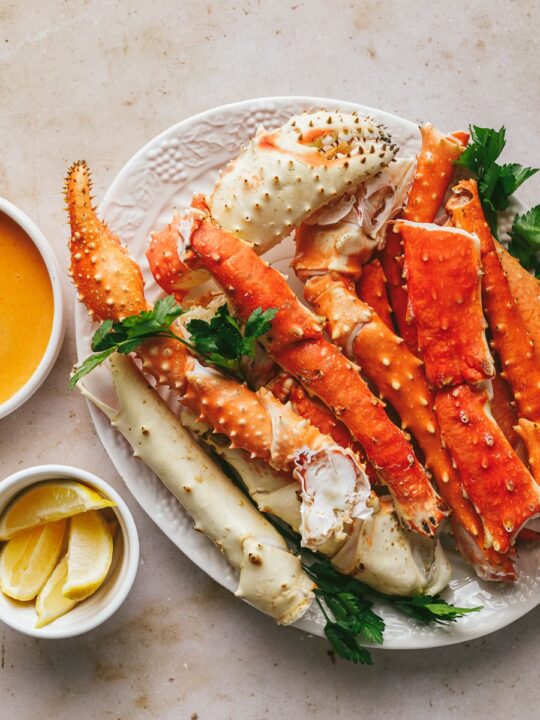 King crab leg cooked